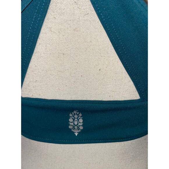 Free People FP Movement size Large Teal Halter Style Sports Bra GUC - Picture 6 of 11